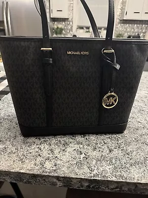 NWT Michael Kors Black Signature Jet Set Travel Tote Handbag • $79.99