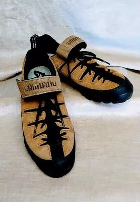 Shimano Mountain Cycling Shoes Suede Tan & Black Trim 7.5 M • $10.99