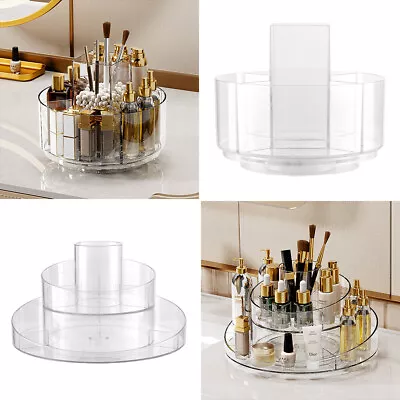 £8.94 • Buy Clear Makeup Organiser 360 Rotating Cosmetic Storage Box Perfume Display Stand