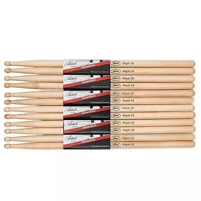 Artist DSM5B Maple Drumsticks W/ Wooden Tips 6 Pairs • $35