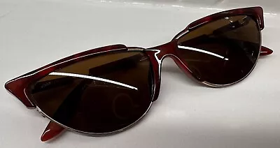 Nikon VTG  Polarized Cat Eye Sunglasses Red Tortishell Made In Japan 56-14-140 • $68