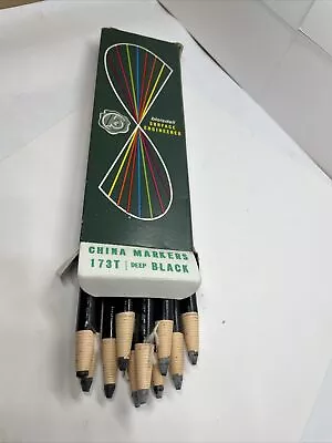 Vintage BEROL BLAISDELL Paper Wrapped China Markers / Grease Pencils Black 173T • $8.50