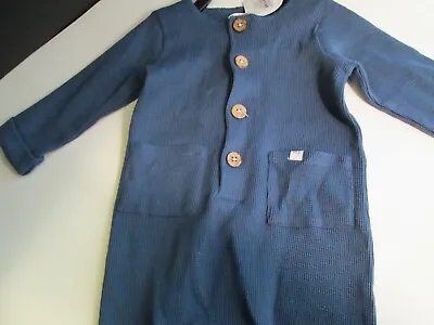 Mud Pie Ink Blue Longall With Button Accents Size 3-6 Months NWT • $14.95