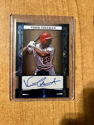 2024 Leaf Sport Heroes - Vince Coleman - Blue Clear Auto #d 2/6 • $38.99