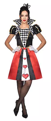 Adult Ladies Queen Of Hearts Fairytale Alice Fancy Dress Costume Book Week Day • £28.99