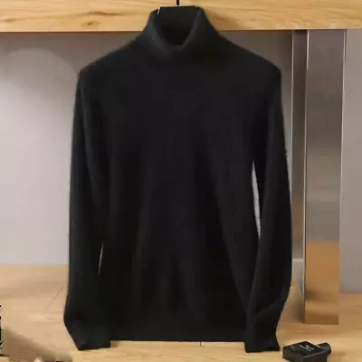 Men's Pure Mink Cashmere Turtleneck Sweater Long-sleeved Casual Undershirts Tops • $53.11