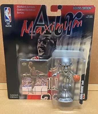 1999 Mattel Maximum Air Michael Jordan Figure Silver Edition W/Upper Deck Card • $4.99