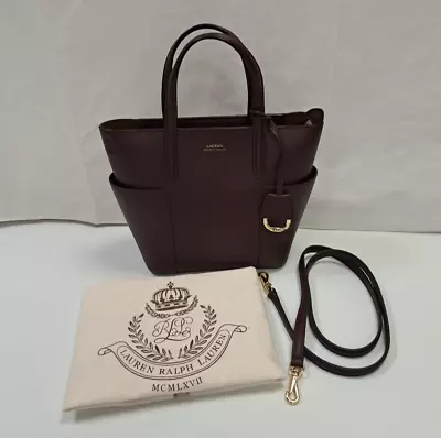 Lauren Ralph Lauren Carlyle Mini Leather Tote Bag Burgundy • £9.99