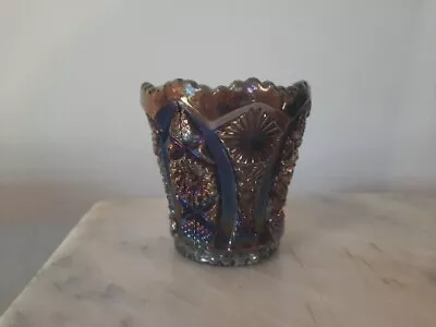 Vintage Amethyst Imperial Carnival Glass Toothpick Holder Iridescent Beautiful • $17.99