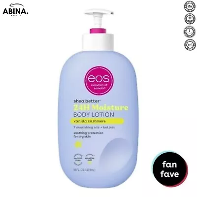 EOS Shea Better Body Lotion For Dry Skin Vanilla Cashmere 16 Fl Oz • $18.45