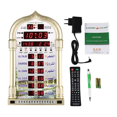 Digital Azan Athan Prayer LED Clock Churches Shaped Wall Clock Gift Supply NC3 • $77.47