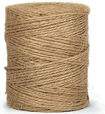 £6.99 • Buy 250m Natural Brown Jute Thread Rustic Twin String Hemp Rope Cord Garden Rustic 