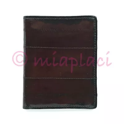 NEW Vintage Austin Grey Small Eel Skin Bifold Wallet Brown • $19.99