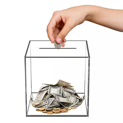 Acrylic Money Bank Unopenable Money Jar Atm Piggy Bank For Real Money Bank • $19.65