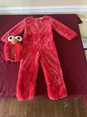 Sesame Street Elmo Fuzzy Plush Hooded-Top Costume Toddler Halloween Red-3T/4T • $8.24