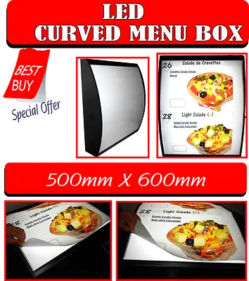 LED Curved Menu Box + Back_lit Photo Restaurant Take Away High Quality • £125
