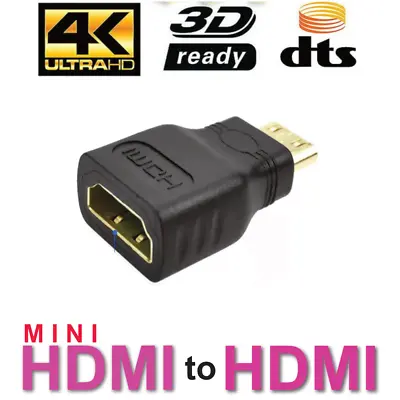 10 X Mini HDMI Male To Standard HDMI Female Adapter Gold Plated HDTV 4K 1080p 3D • $11.49