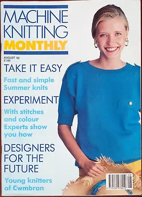 Machine Knitting Monthly Pattern Magazine 1992 August Iris Bishop Chess Vintage • £6.95