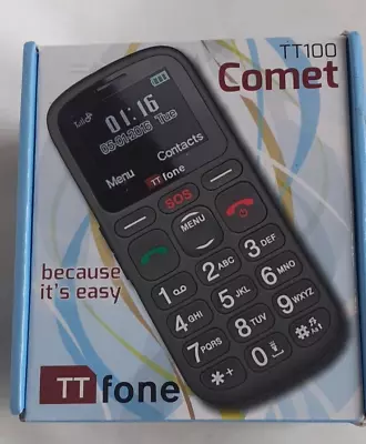 TT100 TT Fone Mobile Phone - Large Buttons - Loud Volume - SOS - Elderly -Simple • £14.49
