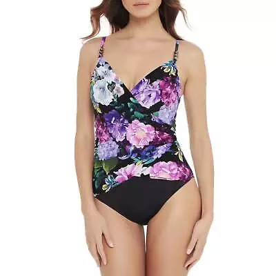 NWT MAGICSUIT New Romantic Louise Floral Print Drape One Piece Swimsuit  10-16 • $96