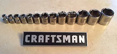 CRAFTSMAN Standard Length 13pc LOT 3/8  Dr 6 Point SAE Socket Set • $19.99