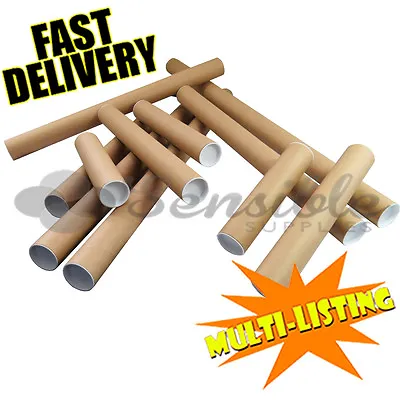 £6.45 • Buy QUALITY CARDBOARD POSTAL POSTER TUBES A0 A1 A2 A3 A4 IN 44.5mm WITH END CAPS