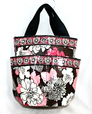 VERA BRADLEY Shower Caddy Vinyl & Mesh In Mocha Rouge Pink White Brown Floral • $27