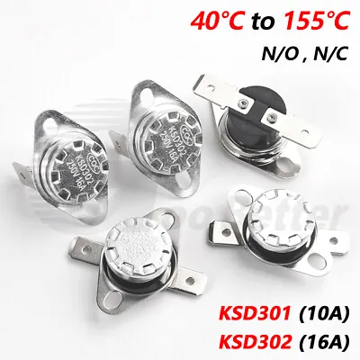 £1.55 • Buy KSD301 KSD302 N/O N/C Thermostat Temperature Thermal Control Switch 40°C - 155°C