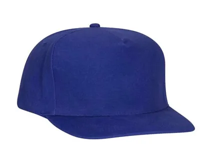 New 5 Panel Low Fitting Royal Blue Vintage Buckle Strap Back Hat Flat Structured • $9.95
