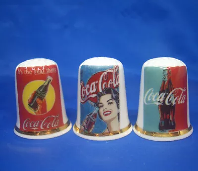£9.95 • Buy Birchcroft China Thimbles -- Set Of Three -- Coca Cola Modern Posters