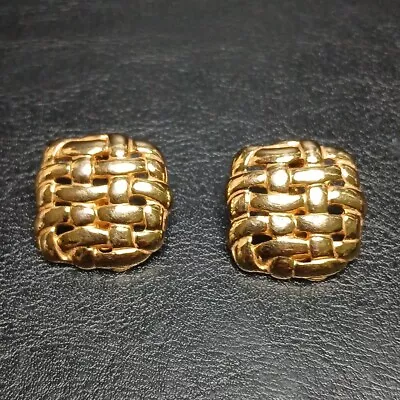 Vintage Signed MONET Clip On Earrings Gold Tone. 10861 • $16.99