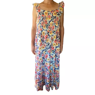 ISABEL MATERNITY Women's Ruffle Watercolor Floral Maxi Dress Sz. XXL (Maternity) • $25