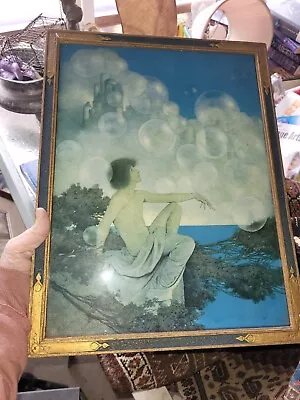 Maxfield Parrish Framed Print  Air Castles  Approx 16 X12  Incl Frame. Vintage • $80