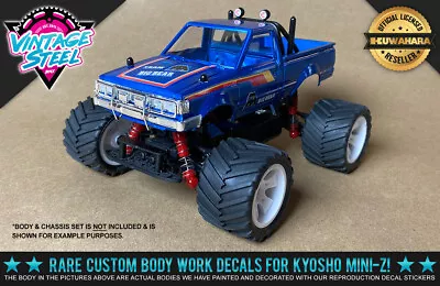 Kyosho Mini-Z Marui  BIG BEAR  Repro 1/24 R/C Body Decals - Blue - MB01 Buggy • $15.99