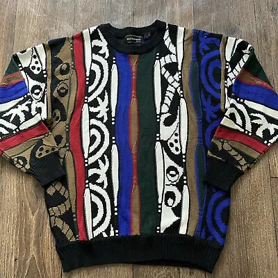 Vintage Bai Express 3d Knit Textured Funky Cosby Biggie Style Sweater XL • $39.99