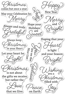Memory Box Clear Stamp Set Sweet Christmas Sentiments • $23.95