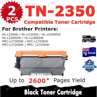 2X Non-OEM Toner TN2350 For Brother HL L2300D L2340DW L2365DW MFC L2700 TN2330 • $18.90