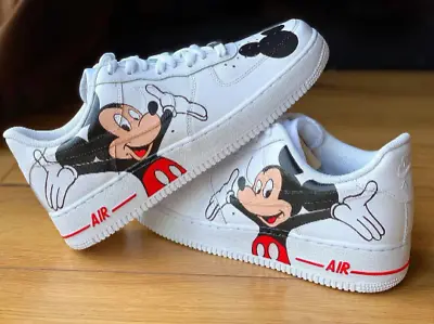 Custom Made Mickey Mouse Air Force 1 Shoes Hand Painted Unisex Disney Sneakers • $235