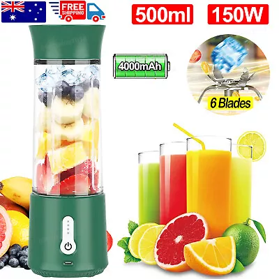 Electric Portable Blender Rechargeable Fruit Juicer Smoothie Mixer Travel Bottle • $32.99