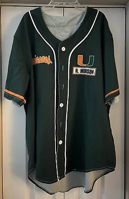 University Of Miami Baseball Jersey R. Munson Giveaway/SGA? Green Hurricanes XL • $19.99