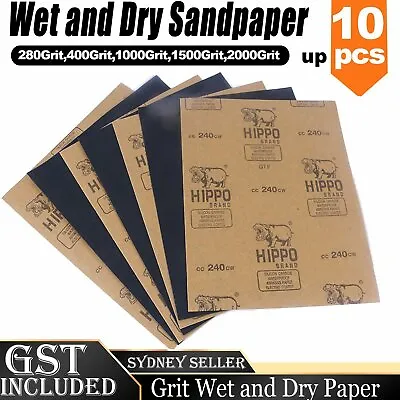 $3.59 • Buy 10PCS 280 400 1000 1500 2000 Grit Wet Dry Paper Sandpaper Sanding Paper Mixed AU