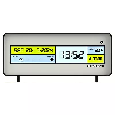 Alarm Clock Rectangular Black LCD Display Minimalist Bedside Desk Alarm Newgate • £14.99