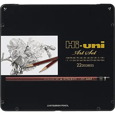Mitsubishi Pencil Hi-uni Art Set 22 Pieces HUAS 10H - 10B The Highest Grade F/S • $36.05