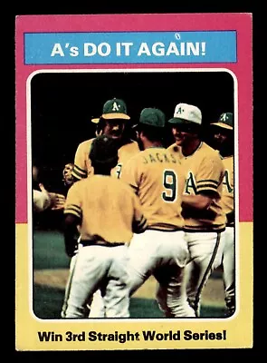 1975 Topps Baseball #466 A's Do It Again Jackson VG/EX *d2 • $8