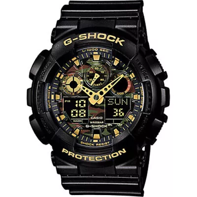 CASIO G-SHOCK Camouflage Dial GA-100CF-1A9JF Black Men's Watch New In Box • $191.03