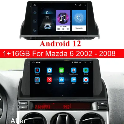 9'' Android 12 Car Stereo Radio GPS Head Unit WIFI 1+16GB For Mazda 6 2002-2008 • $165.59