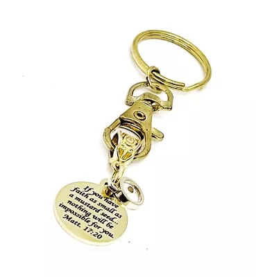 Mustard Seed Charm Keychain Mustard Seed Faith Gifts Matthew 17 20 Gifts • $12.95