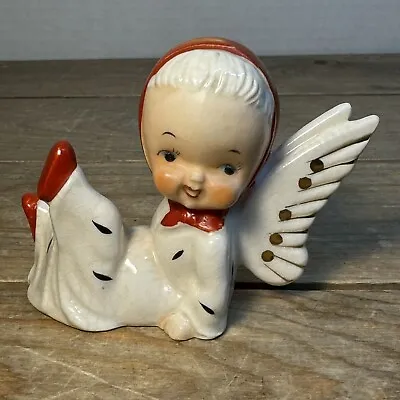 Vintage 1950s Ucagco Ceramic Baby Angel Christmas Figurine Butterfly Japan • $59.99