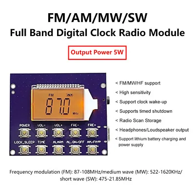 FM Radio Module DIY Wireless Receiver LCD Display Electronic Learning 87-108MHz • £10.79