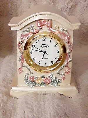 Faberge Porcelain Desk Clock W/ Box Excellent Working Condition • $22.95